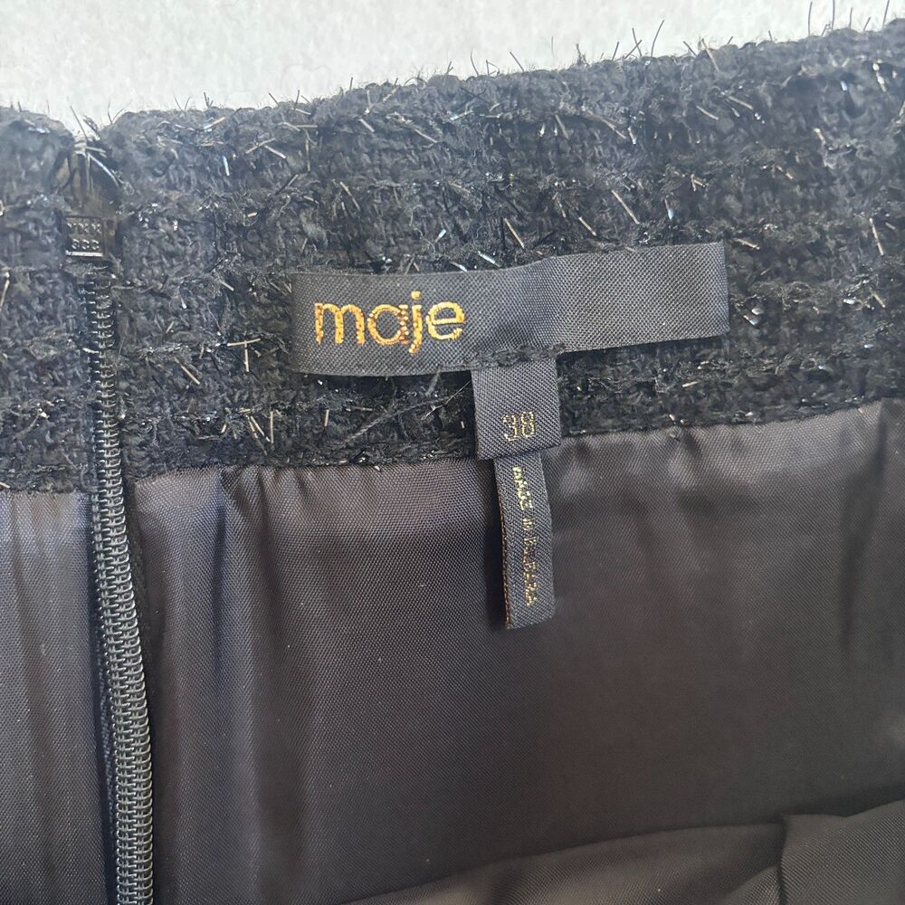 Maje Vateau Cropped Tweed Jacket & Skort Set Women's 38 US M Preppy Old Money - Picture 9 of 14